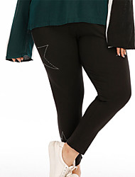 cheap -Women&#039;s Plus Size Pants Chinos Print Star Sporty Streetwear Home Casual High Full Length Spring Summer Black XL XXL 3XL 4XL