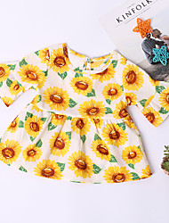 cheap -Toddler Little Girls&#039; Dress Flower Yellow Dresses
