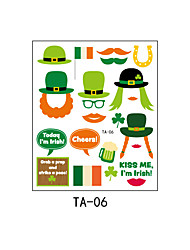 cheap -St.Patrick&#039;s Day Tattoo Sticker Waterproof Shamrock Kids Face Irish Disposable Temporary Tattoo Sticker