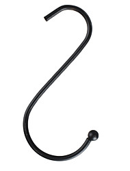 cheap -10pcs 100mm Simple Wall Iron Bending Forming Hook Clothes Hook Flower Basket Hook Black S-Type
