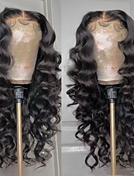 cheap -130%/150%/180% Full Lace Loose Wig Front Lace Transparent Brazilian For Black Women Remy Human Hair Pre Plucked with Baby Hair Glueless Wig