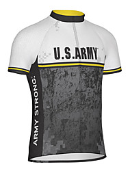 cheap -21Grams® Men&#039;s Short Sleeve Cycling Jersey American / USA Stars Bike Top Mountain Bike MTB Road Bike Cycling Grey Spandex Polyester Breathable Quick Dry Moisture Wicking Sports Clothing Apparel