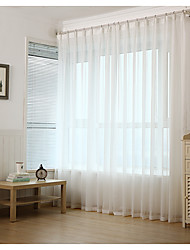 cheap -1 Panel White Sheer Strip Curtain Window Drapes Clear Curtain Basic Panel Voile to Light Filtering Airy for Bedroom Living Room