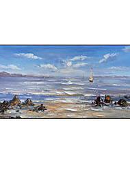 cheap -Oil Painting Handmade Hand Painted Wall Art Modern Abstract Sky and Sea Landscape Home Decoration Decor Rolled Canvas No Frame Unstretched
