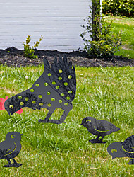 cheap -Cock And Chick Garden Stacks Yard Art Acrylic Outdoor Lawn Garden Animal Decoration