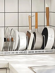 cheap -Adjustable Kitchen Dish Plate Storage Holder Drainer Retractable Drawer-type Separated Bowl Pot Lid Dish Cup Storage Rack
