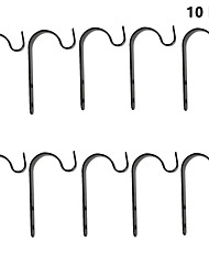 cheap -10pcs J-Type Black 61mm Iron Hook Painting Flower Basket Clothes Hook Accessories Plant Support