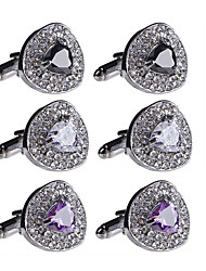 cheap -Men&#039;s Cufflinks Heart Asian Elegant Formal Fashion Classic Brooch Jewelry White Black Purple For Birthday Housewarming Event / Party Casual Ceremony
