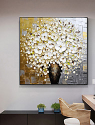 cheap -Handmade Oil Painting Canvas Wall Art Decoration Palette Knife Painting Colorful Cherry Blossoms for Home Decor Rolled Frameless Unstretched Painting