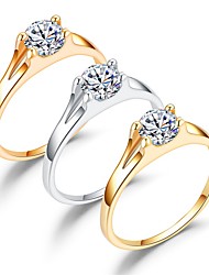 cheap -Women Band Ring Party Solitaire Rose Gold White Gold Alloy Love Stylish Simple Holiday 1pc Cubic Zirconia / Women&#039;s / Promise Ring