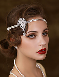 cheap -The Great Gatsby Charleston Gentlewoman Classical Roaring 20s 1920s Vintage Feathers Headband Women&#039;s Beads Costume Head Jewelry White Vintage Cosplay Party Evening Party Cocktail Party Ball Gown