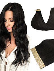 cheap -Tape in Human Hair Extensions Natural Color 18 Inch Natural Tape in Hair Extensions Seamless Straight Real Remy Hair Extensions 50g 20pcs