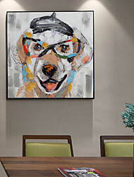 cheap -Oil Painting Handmade Hand Painted Wall Art Abstract Animal Dog Canvas Painting Home Decoration Decor Stretched Frame Ready to Hang