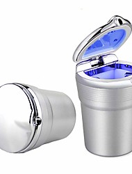 cheap -Car Ashtray Portable Detachable Stainless Auto Vehicle Cigarette Ashtray Ash with Blue LED Light Indicator Smokeless for Car Cup Holder Home Office Car Interior Accessories 1PCS