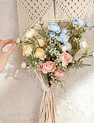 cheap -Artificial Flower Wedding Hand Hold Core-spun Tea Rose 1pc