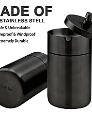 cheap -Stainless Steel Auto Ashtrays with Lid Car Ashtray Smell Proof Portable Smokeless Detachable Windproof Extinguished Butt Bucket Ash Tray for Car Cup Holder Car Interior Accessories 1PCS