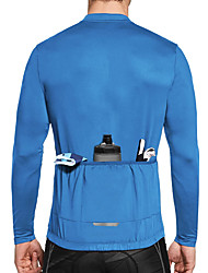 cheap -Men&#039;s Long Sleeve Cycling Jersey with 3 Rear Pockets Polyester Black Blue Mint Green Bike Sweatshirt Jersey Top Mountain MTB Road Bike Multi-Pockets Quick Dry Sports Clothing Biking Shirt