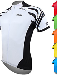 cheap -21Grams® Men&#039;s Short Sleeve Cycling Jersey Bike Jersey Top Mountain Bike MTB Road Bike Cycling Green White Yellow Polyester Breathable Ultraviolet Resistant Quick Dry Sports Clothing Apparel