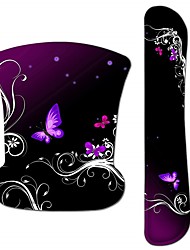 cheap -Keyboard Wrist Rest Pad Ergonomic Mouse Pad Set Mouse Pad for Computer Laptop Non Slip Mousepad Keyboard Wrist Support with Raised Memory Foam for Easy Typing Pain Relief Purple Butterfly