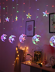 cheap -Ramadan Eid Lights 8.2ft Star Window Curtain Lights 12 Stars 138 LED 12 Drop Fairy String Lights with 8 Flashing Modes Decoration for Indoor Ramadan Party Bedroom Wedding