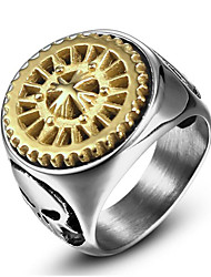 cheap -Ring Party Geometrical Black Silver Titanium Steel Vertical / Gold bar Fashion 1pc / Men&#039;s / Men&#039;s