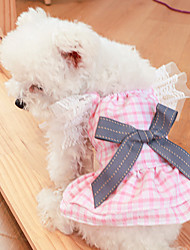 cheap -Dog Skirt Spring And Summer New Product Teddy Bear Princess Skirt Pink Grid Bow Skirt For Small And Medium Dog