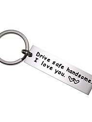 cheap -Drive Safe Car Keychain Handsome I Love You Trucker Husband Gift for Husband Dad Gift Valentines Day Stocking Stuffer 1PCS