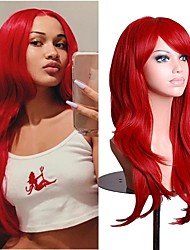 cheap -Cosplay Wig Women&#039;s  Red Long Curly Wavy Wig Synthetic Hair Color Ariel Custom Party Cosplay Wig