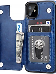 cheap -Phone Case For Apple Full Body Case iPhone 13 12 11 Pro Max Mini X XR XS Max 8 7 Plus Portable Wallet Card Holder Solid Colored PU Leather