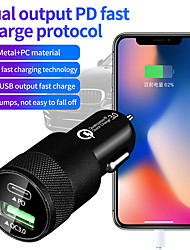cheap -Factory Outlet 40 W Output Power USB Car USB Charger Socket QC 3.0 CE Certified For Cellphone Universal D2 1 pc