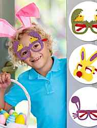 cheap -3 Pieces Easter Bunny Glasses Easter Party Decoration Dress Up Funny Chicken Egg Glasses Baby Shower Birthday Party Decorations Kids