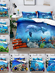 cheap -Marine Life Duvet Cover Set Quilt Bedding Sets Comforter Cover,Queen/King Size/Twin/Single(Include 1 Duvet Cover, 1 Or 2 Pillowcases Shams),3D Digktal Print