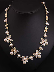 cheap -Bead Necklace Women&#039;s Floral Imitation Pearl Galaxy Fashion Wedding White 43 cm Necklace Jewelry 1pc for Holiday Valentine&#039;s Day Festival Round