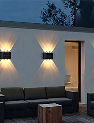 cheap -2pcs Outdoor Wall Lights Solar Waterproof LED Lamp Porch Wall Lamps 6LEDs Courtyard Lighting for Garden Balcony Decorative Landscape Street Light