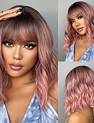 hot pink bob wig with bangs