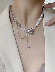cheap -Choker Necklace Necklace Women&#039;s Classic S925 Sterling Silver Heart Artistic Romantic Fashion Trendy Cute Cute Cool Wedding Silver 40 cm Necklace Jewelry 1pc for Wedding Gift Daily Engagement Prom