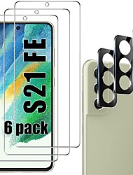 cheap -Phone Screen Protector For Samsung A32 A52 A72 A42 A12 Tempered Glass 6 pcs 9H Hardness Ultra Thin Scratch Proof Front &amp; Camera Lens Protector Phone Accessory