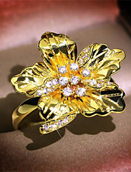 cheap -Ring Party Geometrical Rainbow Copper Flower Fashion 1pc Cubic Zirconia / Women&#039;s