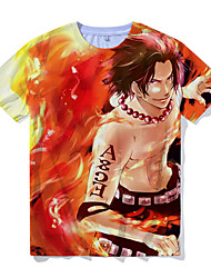 cheap -Inspired by One Piece Portgas·D· Ace T-shirt Cartoon 100% Polyester Anime Harajuku Graphic Kawaii T-shirt For Men&#039;s / Women&#039;s / Couple&#039;s