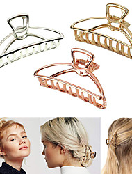 cheap -3 Pack Metal Hair Claw Clips Hair Catch Barrette Jaw ClampHalf Bun Hairpins for Thick Hair Silver  Gold  Rose Gold