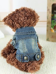 cheap -Dog Coat Denim Jacket / Jeans Jacket Vest Classic Jeans Cowboy Outdoor Dog Clothes Puppy Clothes Dog Outfits Dark Blue Costume for Girl and Boy Dog Jeans XS S M L XL