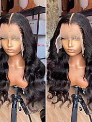 cheap -Synthetic Lace Front Wig Body Wave Black Synthetic Wigs for Women Middle Part Natural Looking Glueless Hair