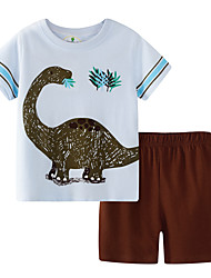 cheap -Toddler Boy Cotton Summer Clothing Set Short Sleeve T-Shirt and Shorts Outfit Set