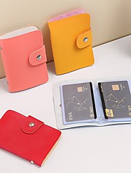 cheap -Fashion 24 Bits Credit Card Holder Men Women Travel Cards Wallet PU Leather Buckle Business ID Card Holders
