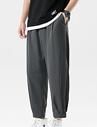 cheap -Men&#039;s Fashion Streetwear Jogger Sweatpants Trousers Pocket Elastic Drawstring Design Pants Casual Daily Solid Color Breathable Soft Mid Waist Green Black Dark Gray 5XL M L XL XXL