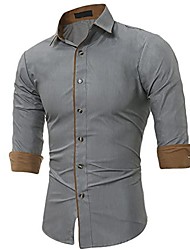 Fubotevic Mens Slim Fit Button Down Darkstripe Long Sleeve Dress Work Shirt