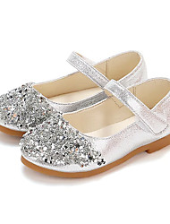 cheap -Girls&#039; Flats Glitters Mary Jane Flower Girl Shoes PU Little Kids(4-7ys) Sequin Magic Tape Pink Gold Silver Spring &amp;  Fall