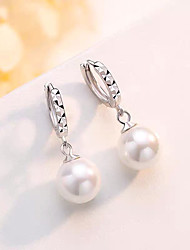 cheap -Women&#039;s Hoop Earrings Classic Ball Personalized Stylish Artistic Simple Cute Imitation Pearl Earrings Jewelry White For Wedding Halloween Gift Engagement Prom 1 Pair