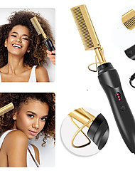 cheap -2 in 1 Hot Comb Straightener Electric Hair Straightener Hair Curler Wet Dry Use Hair Flat Irons Hot Heating Comb For Hair