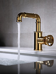 cheap -Industrial Style Gold/Black Bathroom Faucet Single Hole Modern Vanity Faucet Single Handle Bathroom Sink Faucet Brass Body Mixer Tap